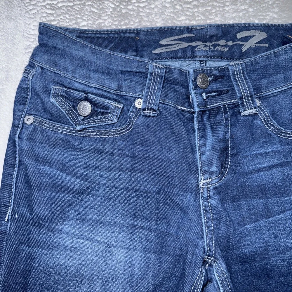 Seven7 'Legging' Jeans Size 4 Womens Blue Stretch Denim Flap‎ Back Pockets Rayon